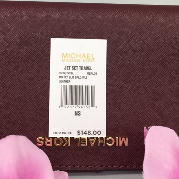Michael Kors Jet Set Travel Md Flt Slm Bfld Wallet - Picture 14 of 16